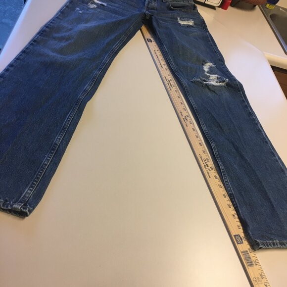 Hollister Jeans Mens Size 32 Button Fly Bootcut Distressed Whiskering Grunge - Picture 13 of 16